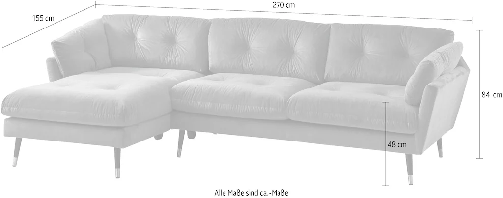 Trends by HG Ecksofa "Japan L-Form", mit Fuß in Holz-Metallkombination, Rec günstig online kaufen