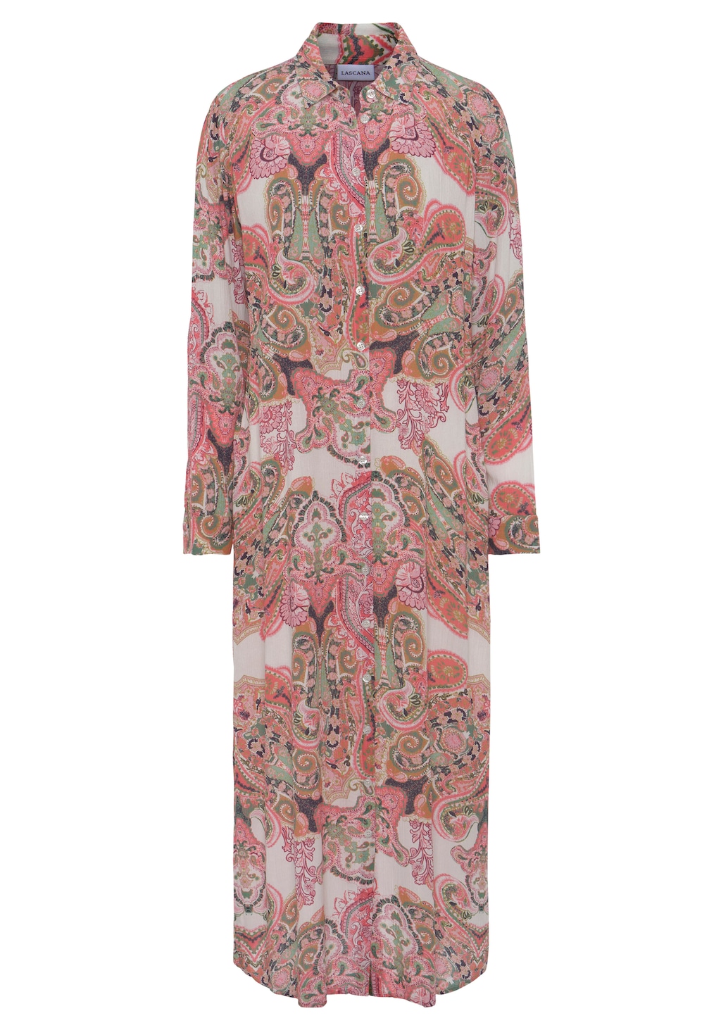LASCANA Hemdblusenkleid "Cover-Up", Cover-Up, gekreppte Viskose, Maxikleid günstig online kaufen