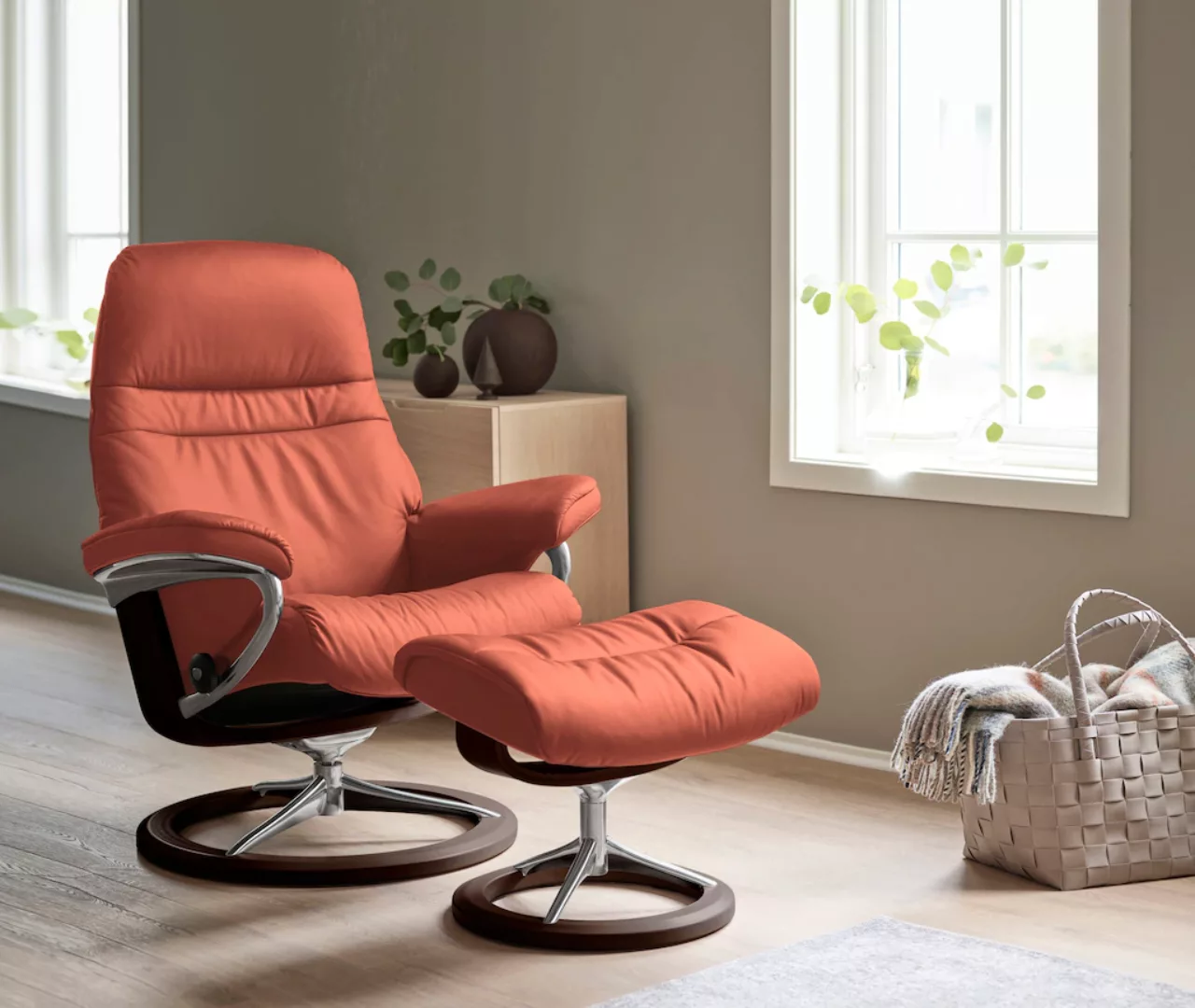 Stressless® Relaxsessel »Sunrise«, (Set, Relaxsessel mit Hocker), mit Signa günstig online kaufen