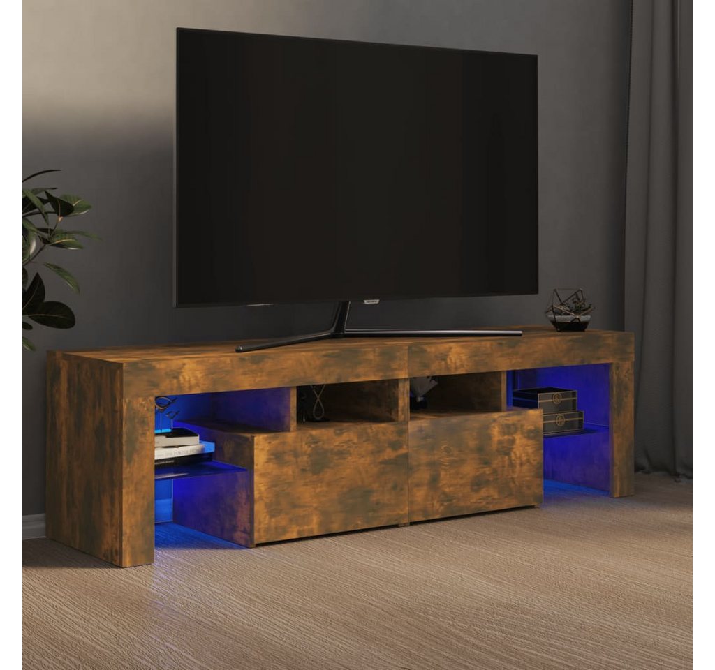 vidaXL TV-Schrank TV-Schrank mit LED Leuchten Räuchereiche 140x36,5x40 cm L günstig online kaufen