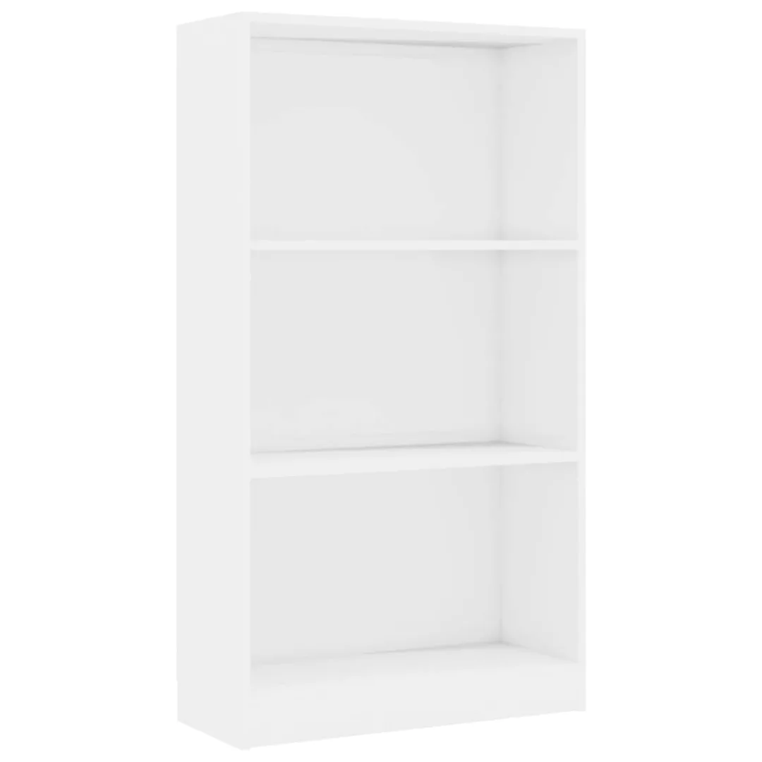 Bücherregal 3 Fächer Hochglanz-weiß 60 X 24 X 108 Cm Spanplatte günstig online kaufen