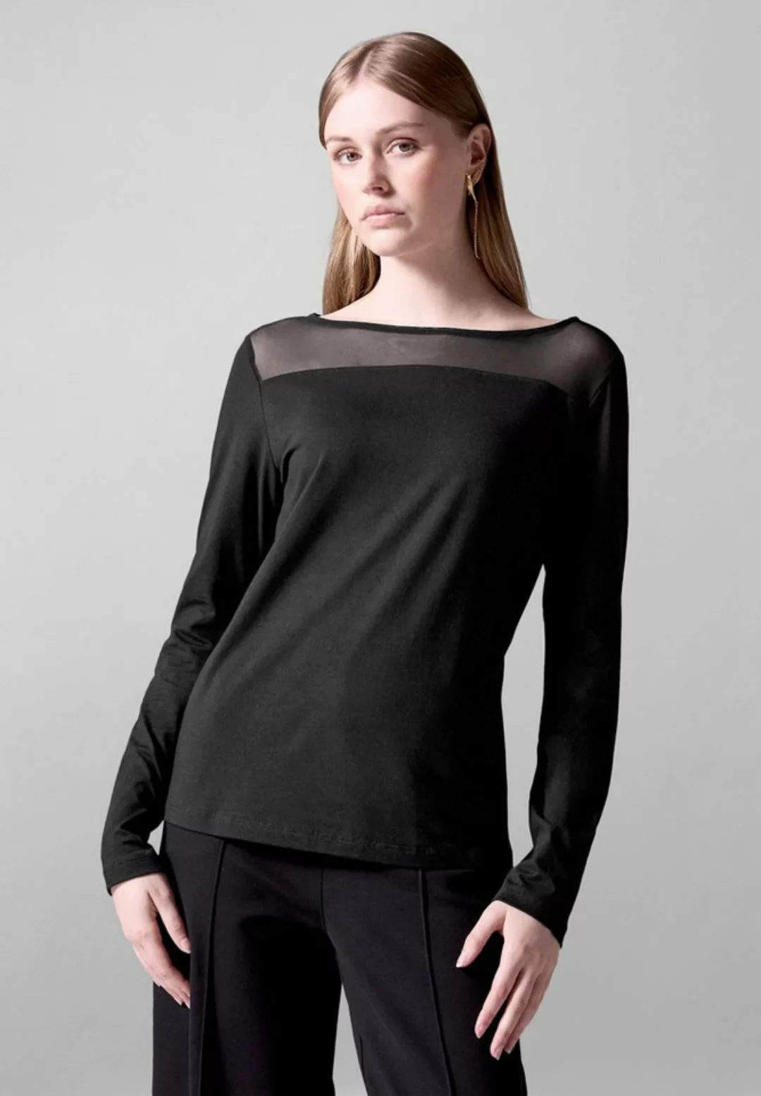 STREET ONE STUDIO Langarmshirt, aus Baumwolle mit Stretchante günstig online kaufen