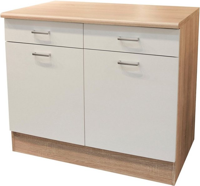 BEGA BBK Unterschrank in Sonoma-Eiche / wei, Holzwerkstoff - 100x90x60 (BxH günstig online kaufen