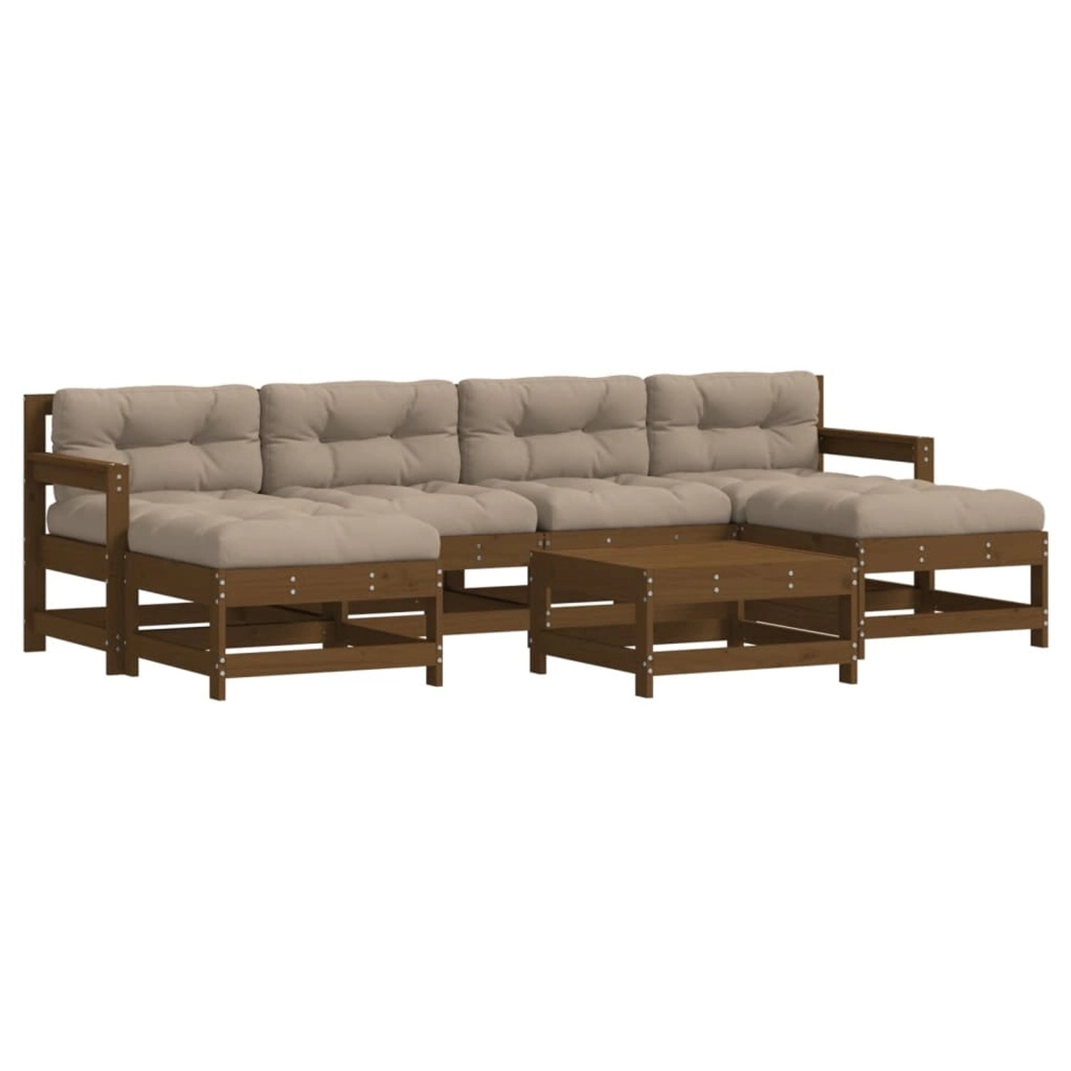 vidaXL 7-tlg Garten-Lounge-Set mit Kissen Honigbraun Kiefernholz Modell 25 günstig online kaufen