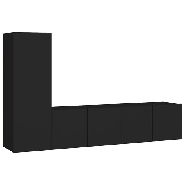 vidaXL TV-Schrank 3-tlg TV-Schrank-Set Schwarz Spanplatte günstig online kaufen