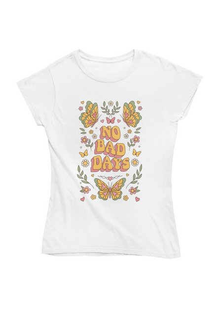 Novux T-Shirt No Bad Days Damen Tshirt farbe White (1-tlg) aus Baumwolle günstig online kaufen