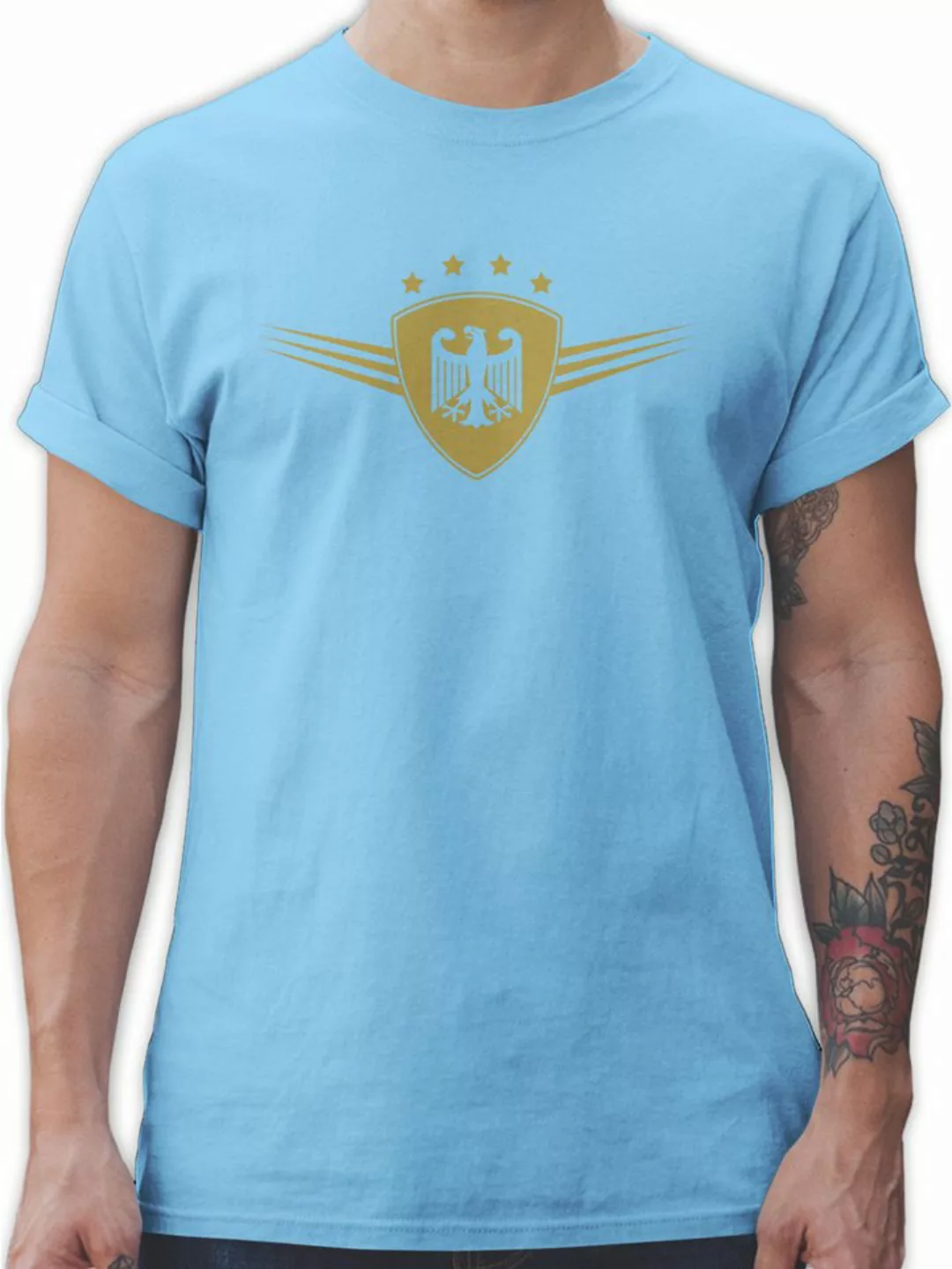 Shirtracer T-Shirt Deutschland Gold 2024 Fussball EM Fanartikel günstig online kaufen