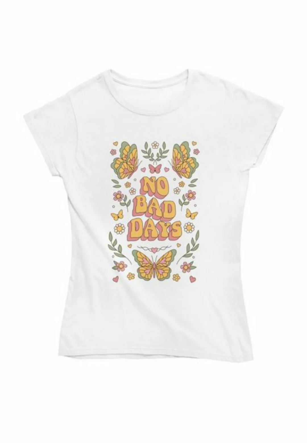 Novux T-Shirt No Bad Days Damen Tshirt farbe White (1-tlg) aus Baumwolle günstig online kaufen