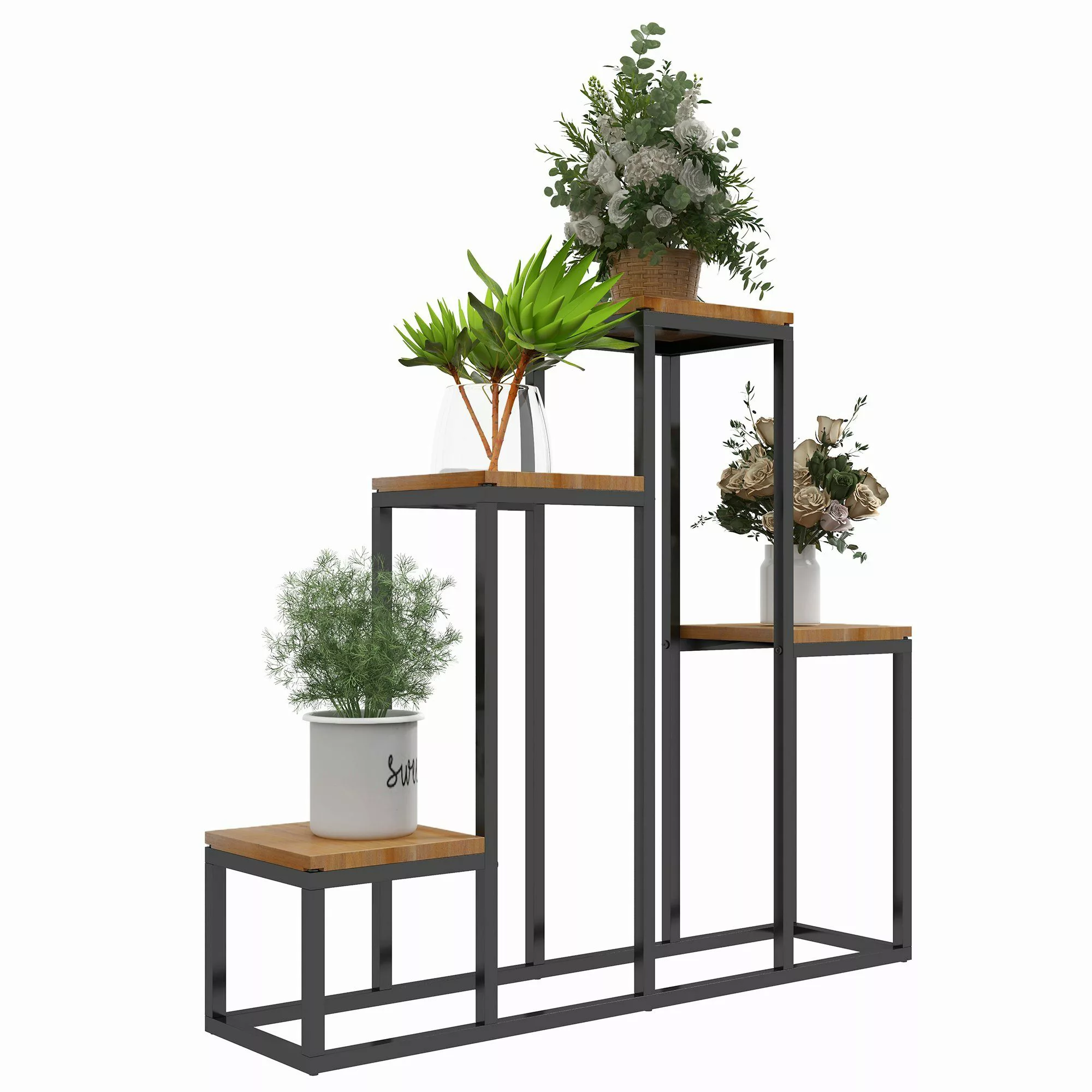 Outsunny Pflanzentreppe Blumenständer mit 4 Ebenen günstig online kaufen