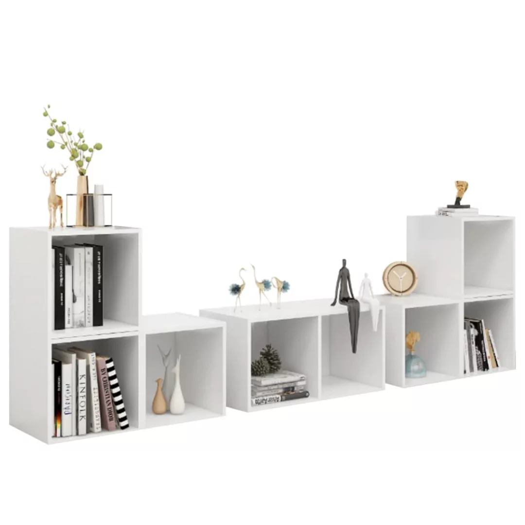 vidaXL TV-Schrank 6-tlg. TV-Schrank-Set Weiß Holzwerkstoff (1-St) günstig online kaufen