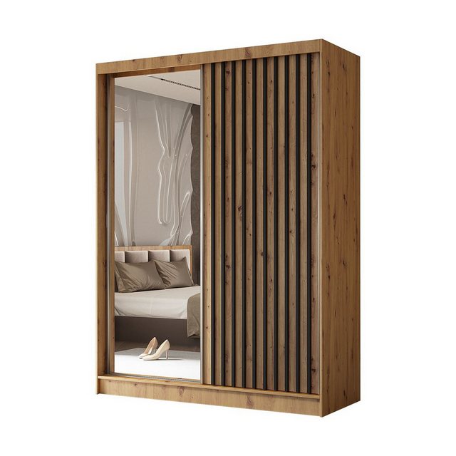 Compleo Schwebetürenschrank mit gerifflete Front VENTURA, Breite: 160 cm, M günstig online kaufen