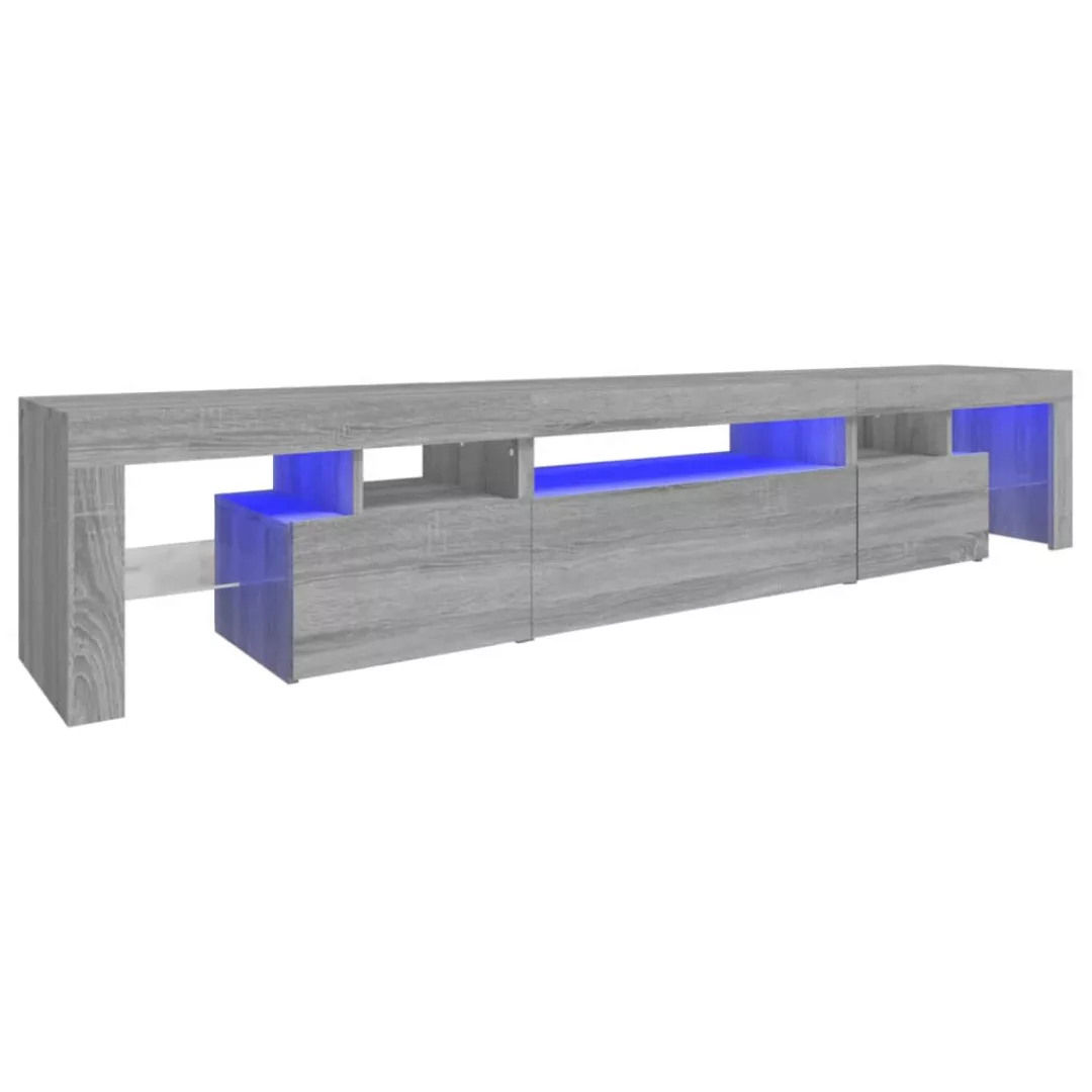 Vidaxl Tv-schrank Mit Led-leuchten Grau Sonoma 215x36,5x40 Cm günstig online kaufen