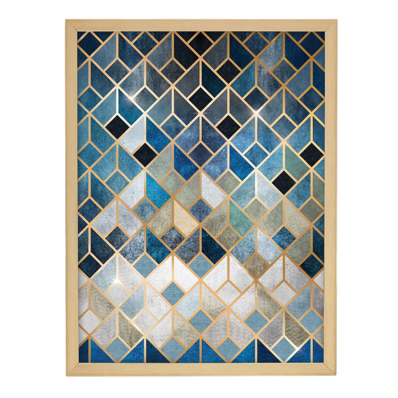 Wandbild Geometric 30x40cm gold&navy, 30 x 40 cm günstig online kaufen