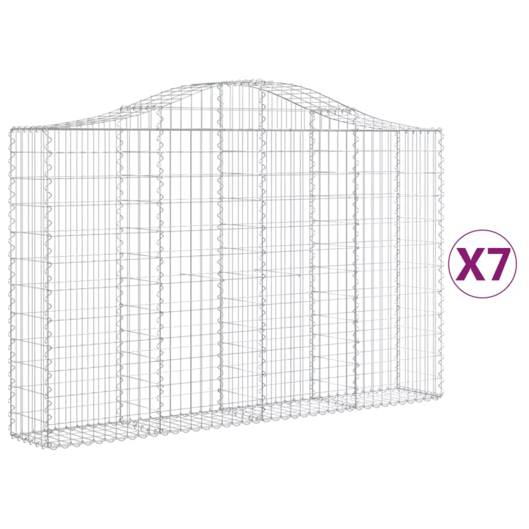 Vidaxl Gabionen Mit Hochbogen 7 Stk. 200x30x120/140cm Verzinktes Eisen günstig online kaufen