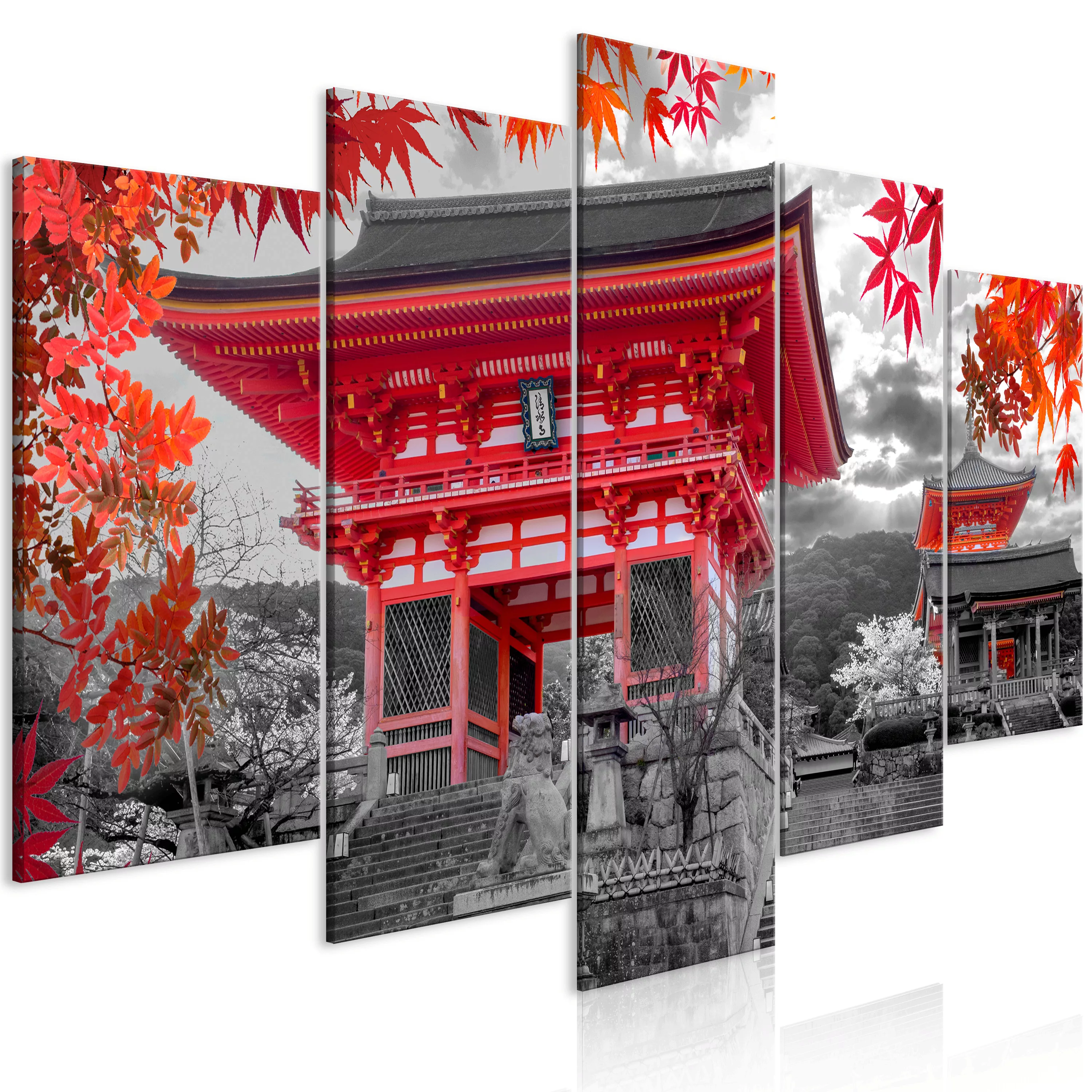 Wandbild - Kyoto, Japan (5 Parts) Wide günstig online kaufen