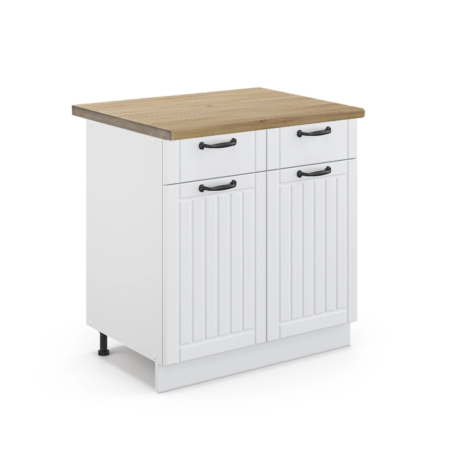 Vicco Unterschrank Fame-Line, Weiß Landhaus/Weiß, 80 günstig online kaufen