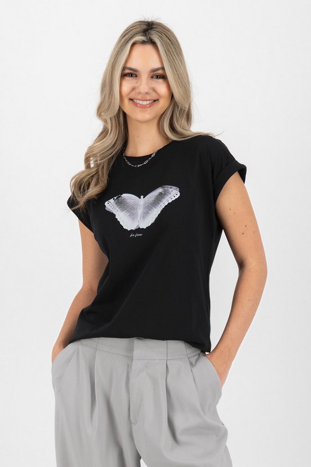 Alife & Kickin Rundhalsshirt EnidAK P Shirt free butterfly Damen Shirt, T-S günstig online kaufen