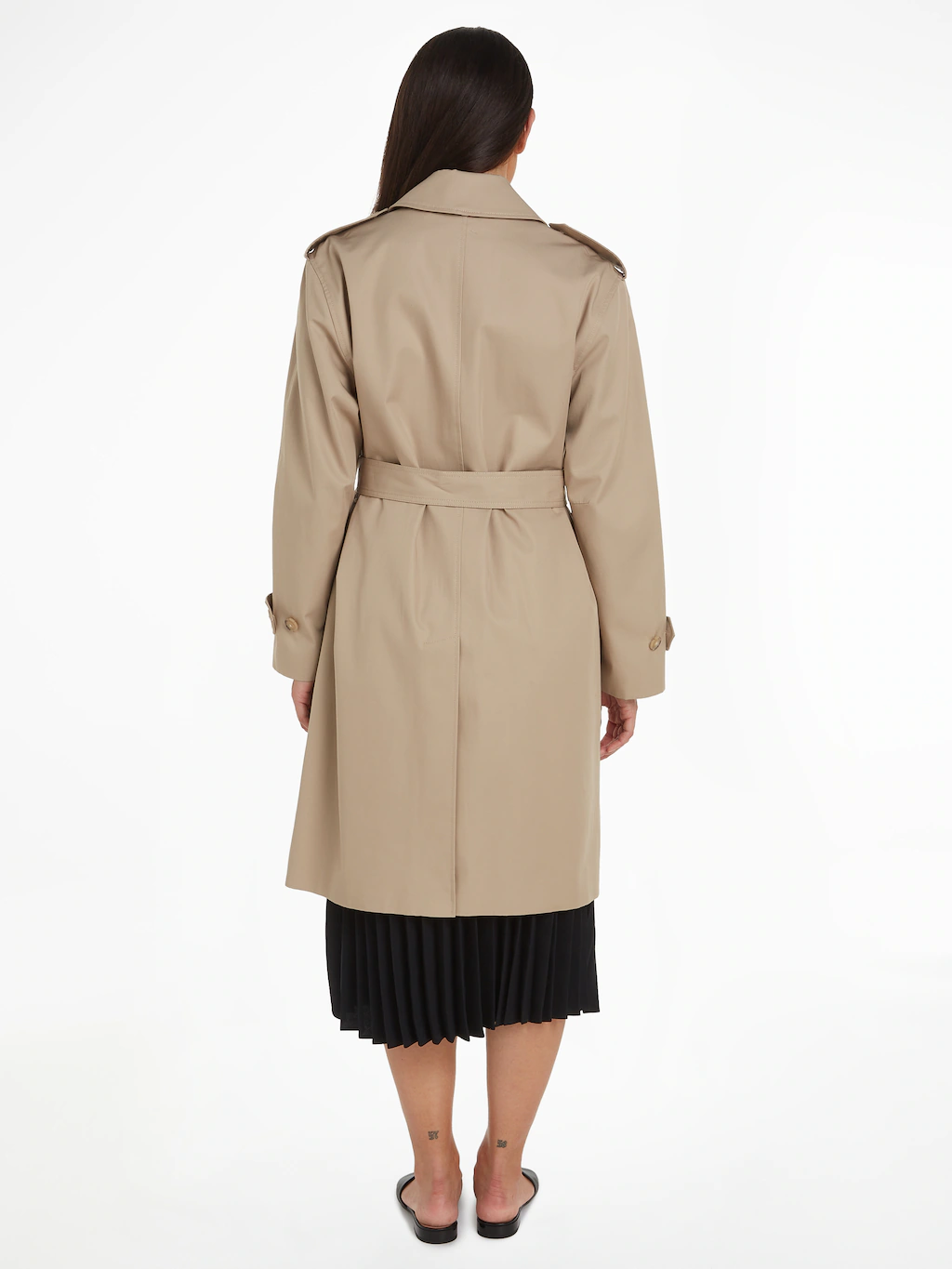 Tommy Hilfiger Trenchcoat COTTON SB BELTED COAT mit geknöpften Schulterträg günstig online kaufen