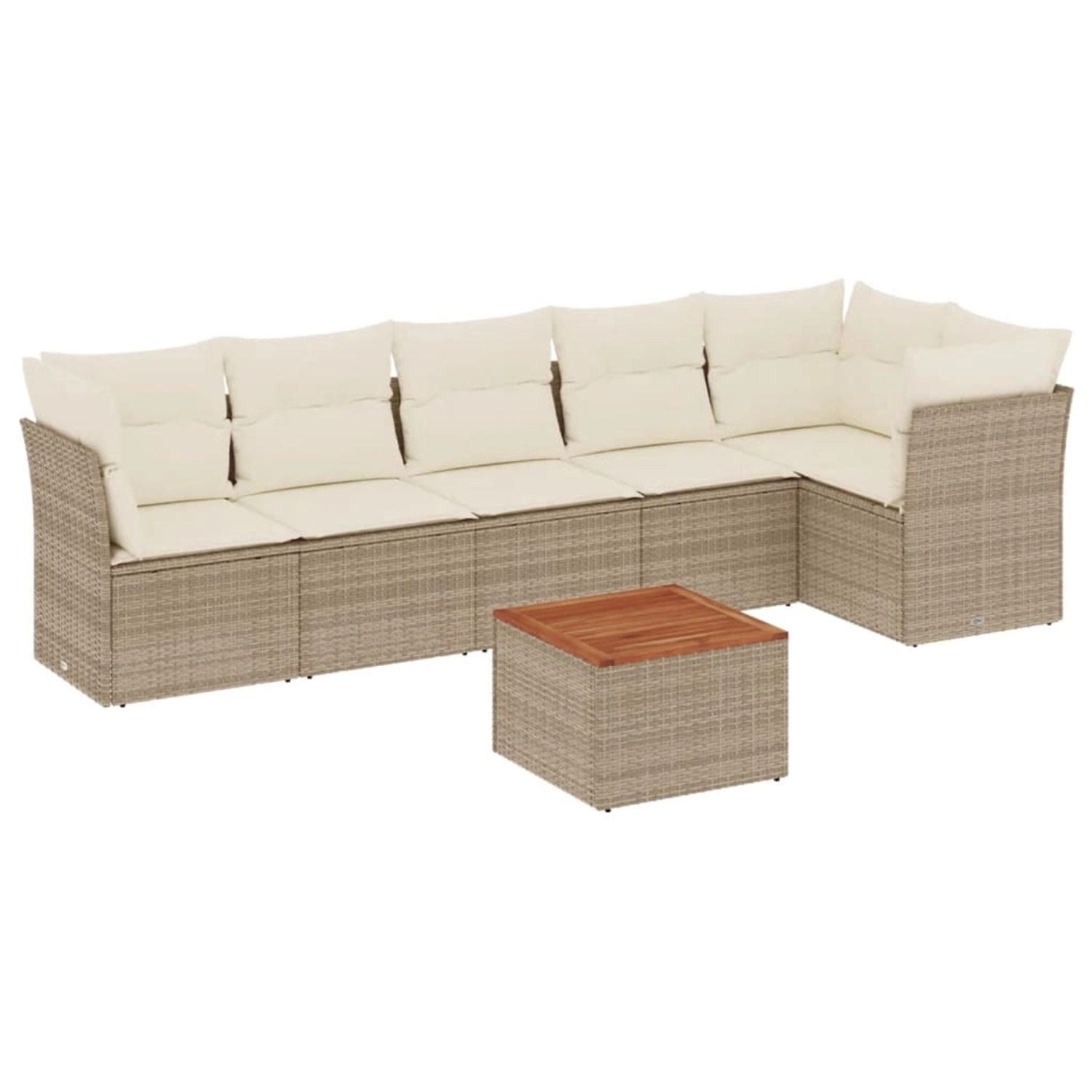 vidaXL 7-tlg Garten-Sofagarnitur mit Kissen Beige Poly Rattan Modell 274 günstig online kaufen