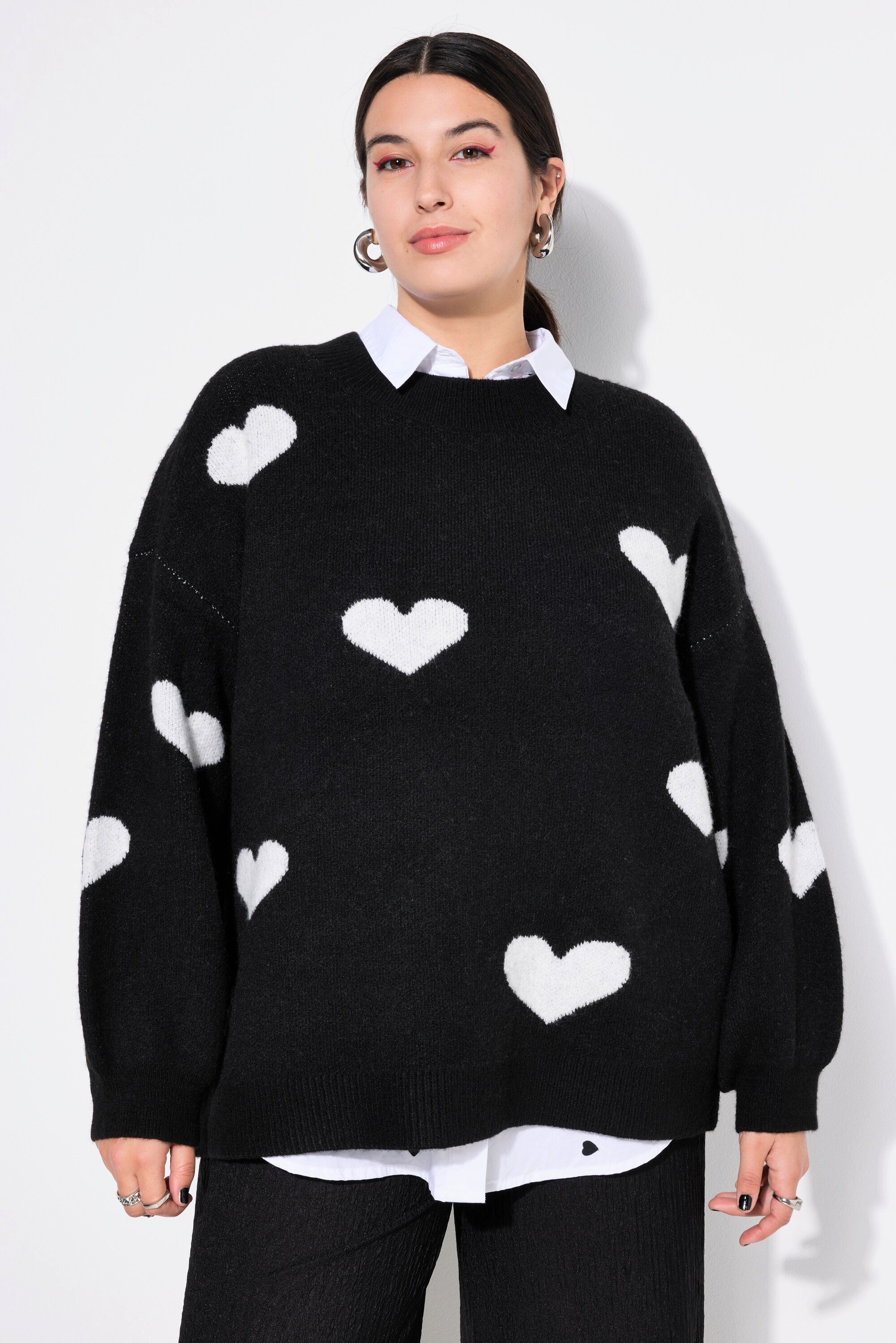 Studio Untold Strickpullover Pullover oversized HEARTS-Muster günstig online kaufen