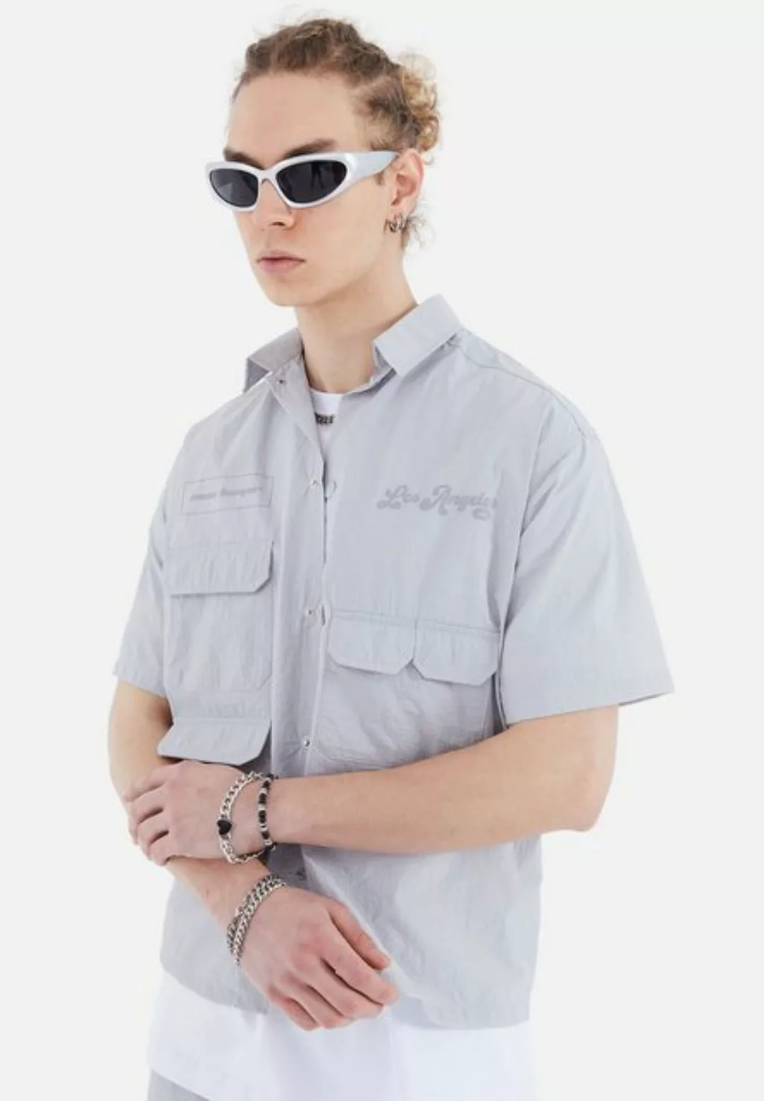 COFI Casuals Kurzarmhemd Hemd Polyester Los Angeles Freizeithemd günstig online kaufen