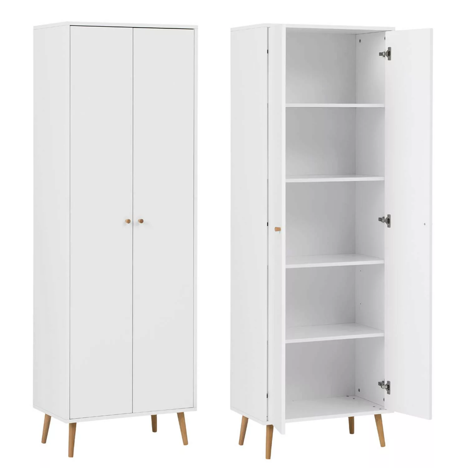 Büroschrank JASLO-80 in Kreideweiß, B/H/T: ca. 65,2/195,7/39 cm günstig online kaufen