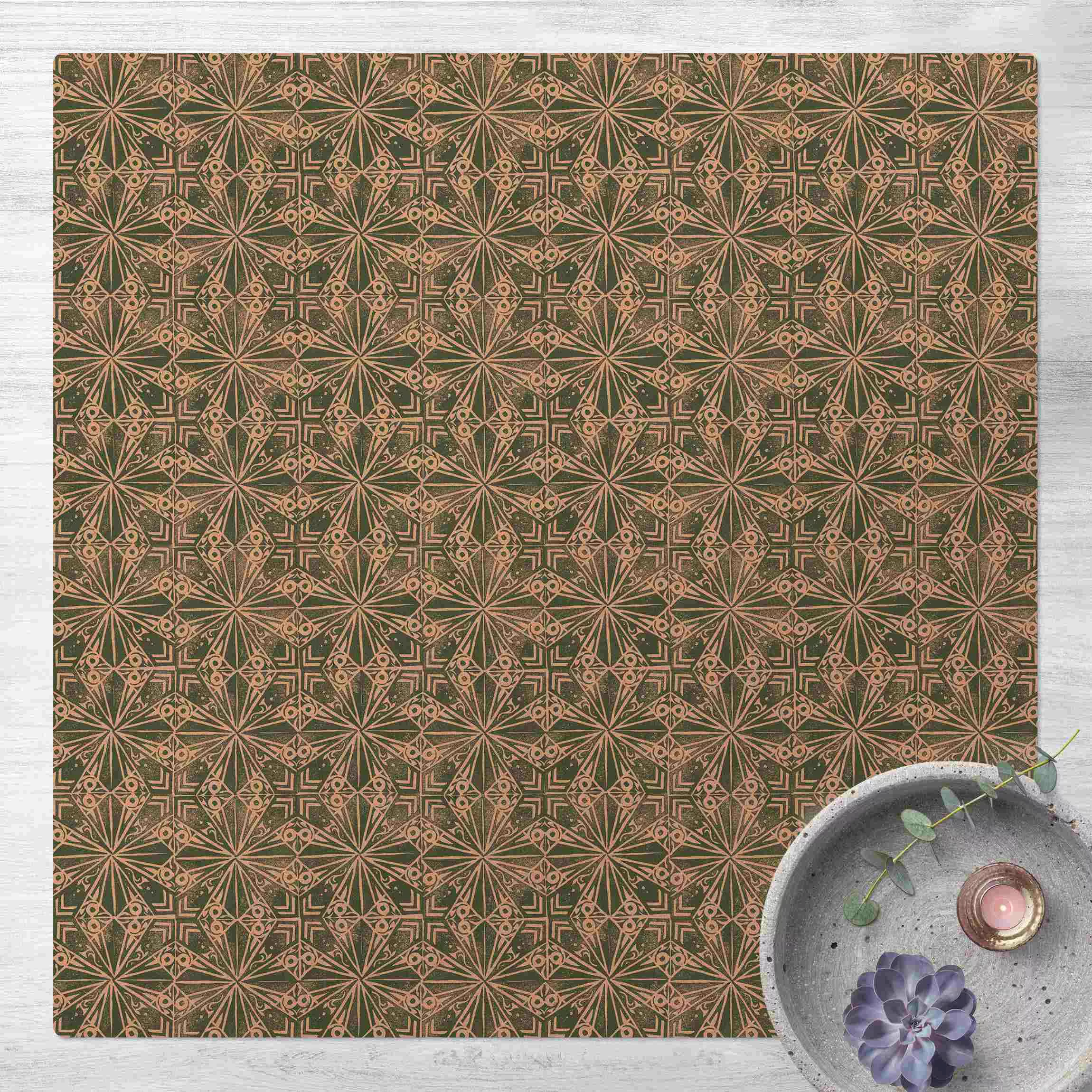 Kork-Teppich Vintage Muster Geometrische Fliesen günstig online kaufen