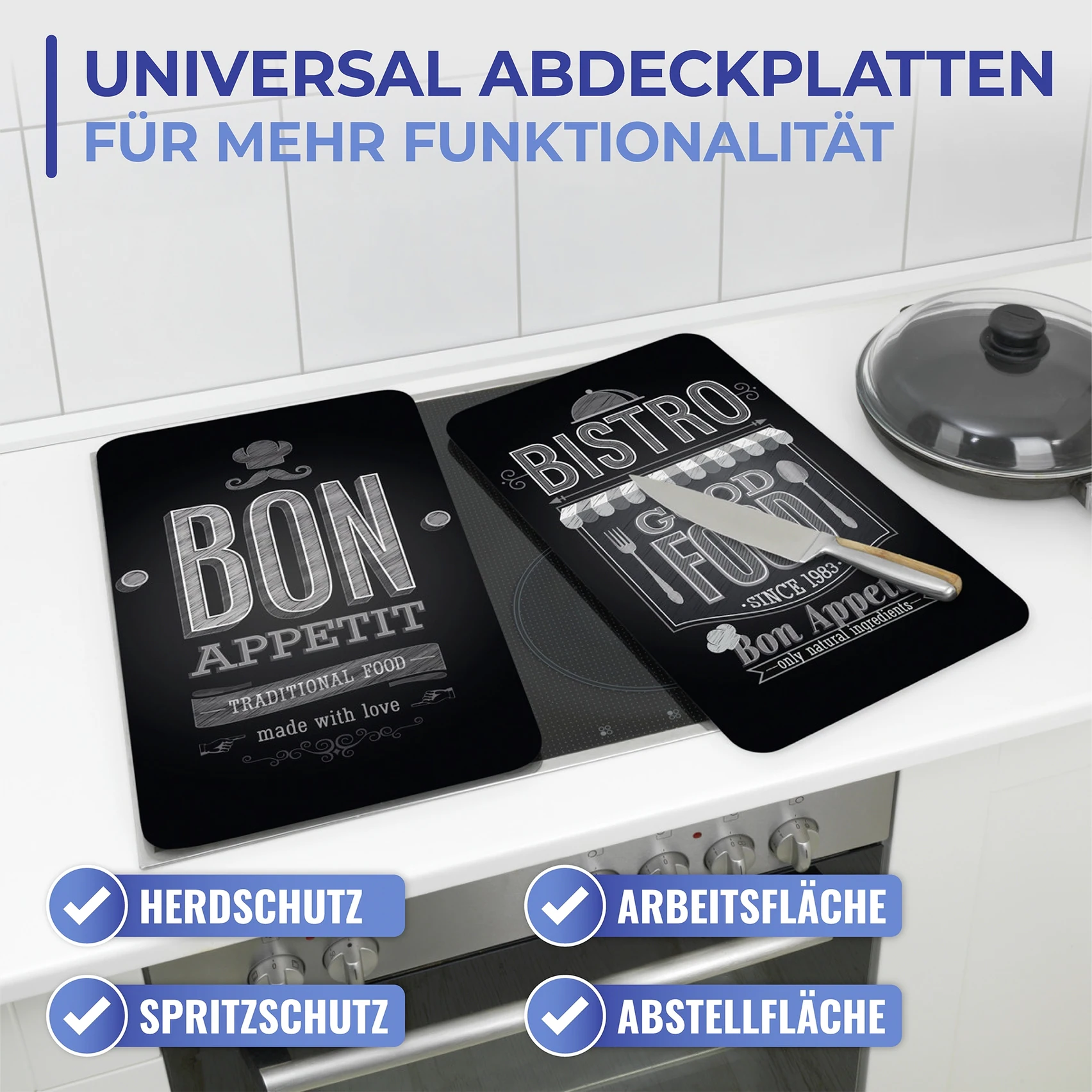 Maximex Herd-Abdeckplatte »Universal Modell Bon Appetit«, (Set, 2 tlg.), He günstig online kaufen