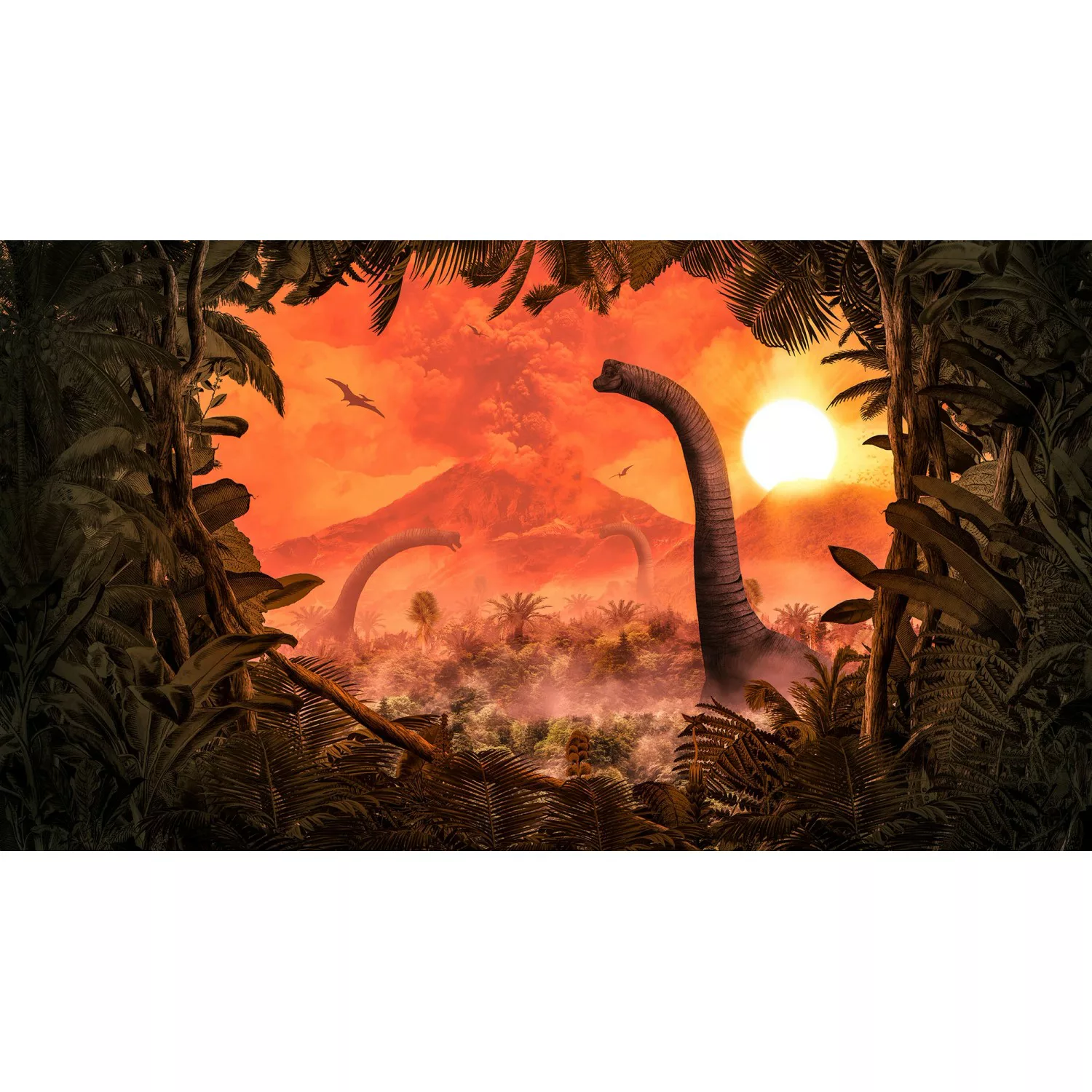 Komar Vliestapete »Brachiosaurus Panorama«, 500x280 cm (Breite x Höhe) günstig online kaufen