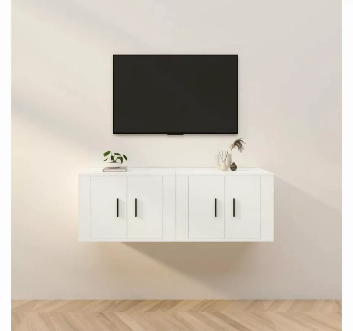 vidaXL TV-Schrank TV-Wandschränke 2 Stk Weiß 57x34,5x40 cm TV-Lowboard Fern günstig online kaufen
