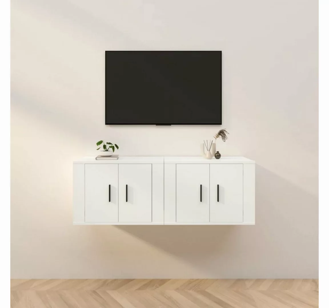 furnicato TV-Schrank TV-Wandschränke 2 Stk. Weiß 57x34,5x40 cm günstig online kaufen