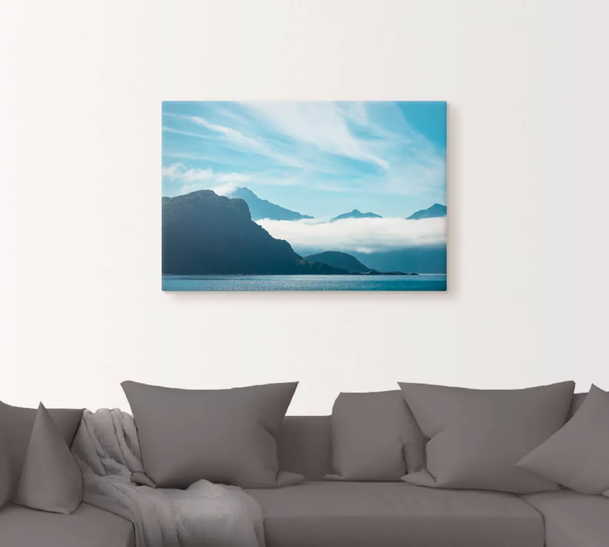 Artland Leinwandbild »Haukland Beach Lofoten«, Berge, (1 St.), auf Keilrahm günstig online kaufen