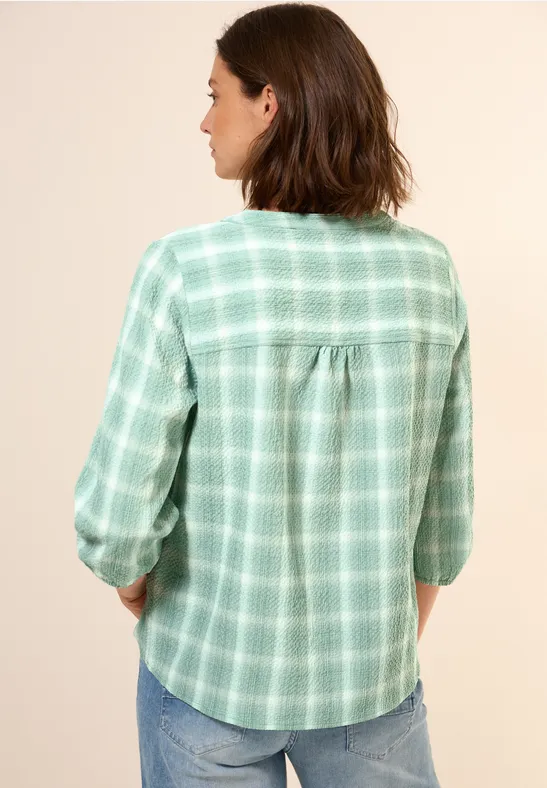 Karierte Strukturbluse günstig online kaufen