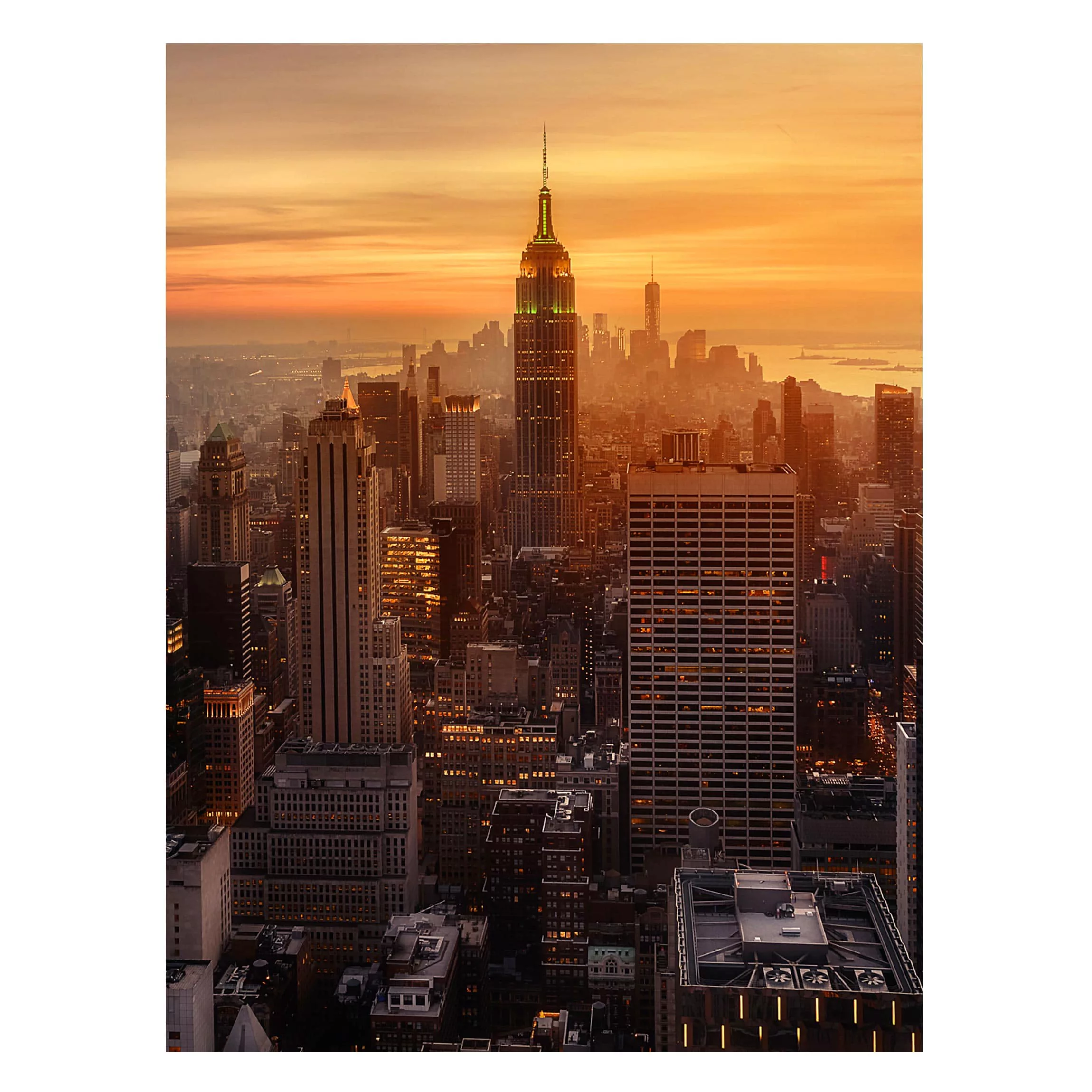 Magnettafel Architektur & Skyline - Hochformat 3:4 Manhattan Skyline Abends günstig online kaufen