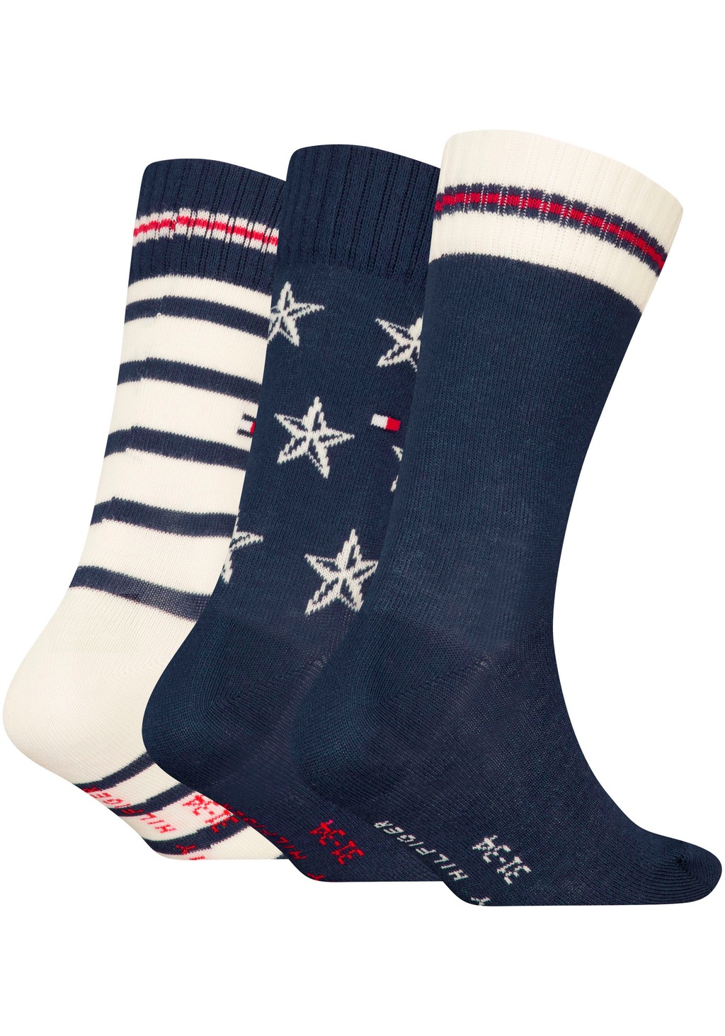 Tommy Hilfiger Socken, (3 Paar), mit auffälliger Musterung günstig online kaufen