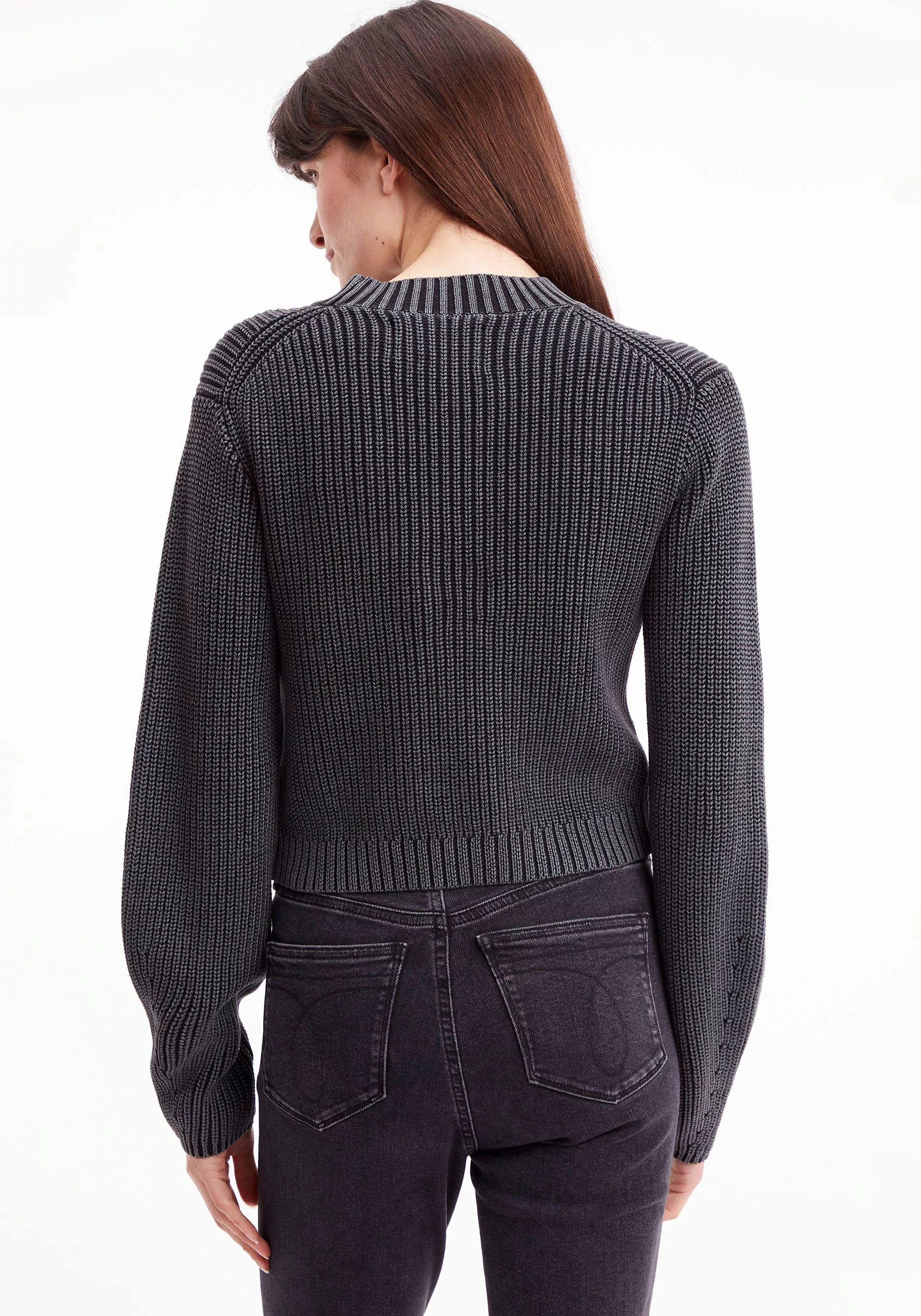 Calvin Klein Jeans Strickpullover "WASHED MONOLOGO SWEATER", mit Logosticke günstig online kaufen