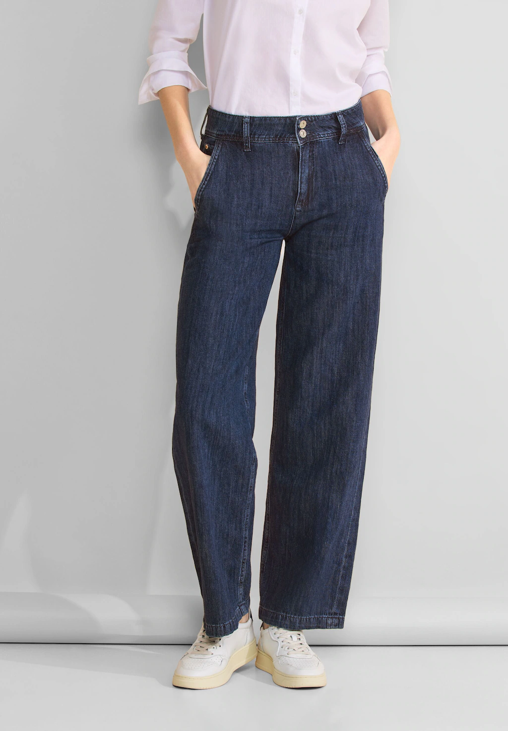 STREET ONE High-waist-Jeans, mit 2-Knopf-Verschluss günstig online kaufen