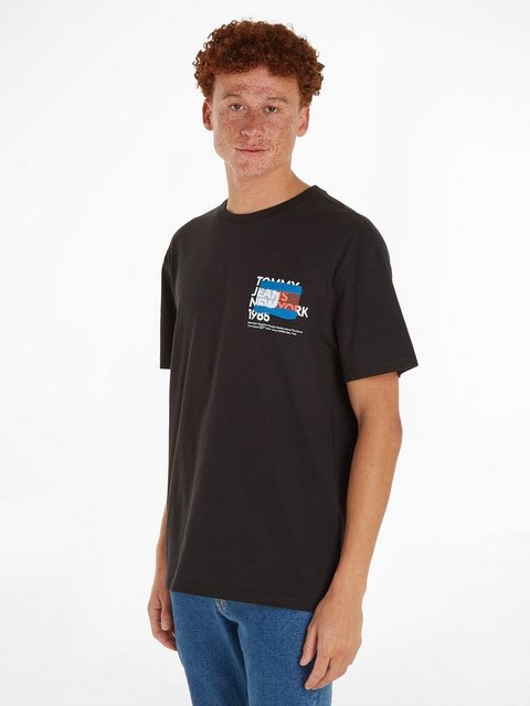 Tommy Jeans T-Shirt TJM TOMMY NY GRAFFITI FLAG TEE mit großem Aufdruck von günstig online kaufen