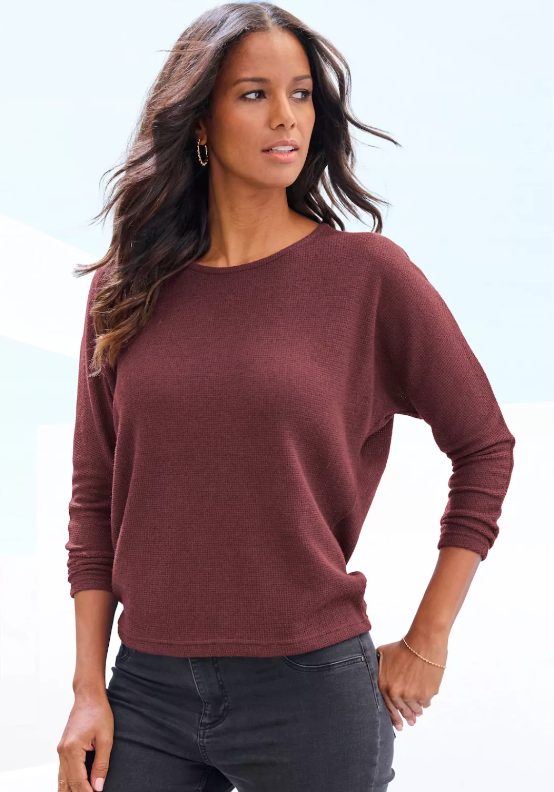Vivance Langarmshirt "aus flauschigem Strick", aus bügelfreier Qualität günstig online kaufen