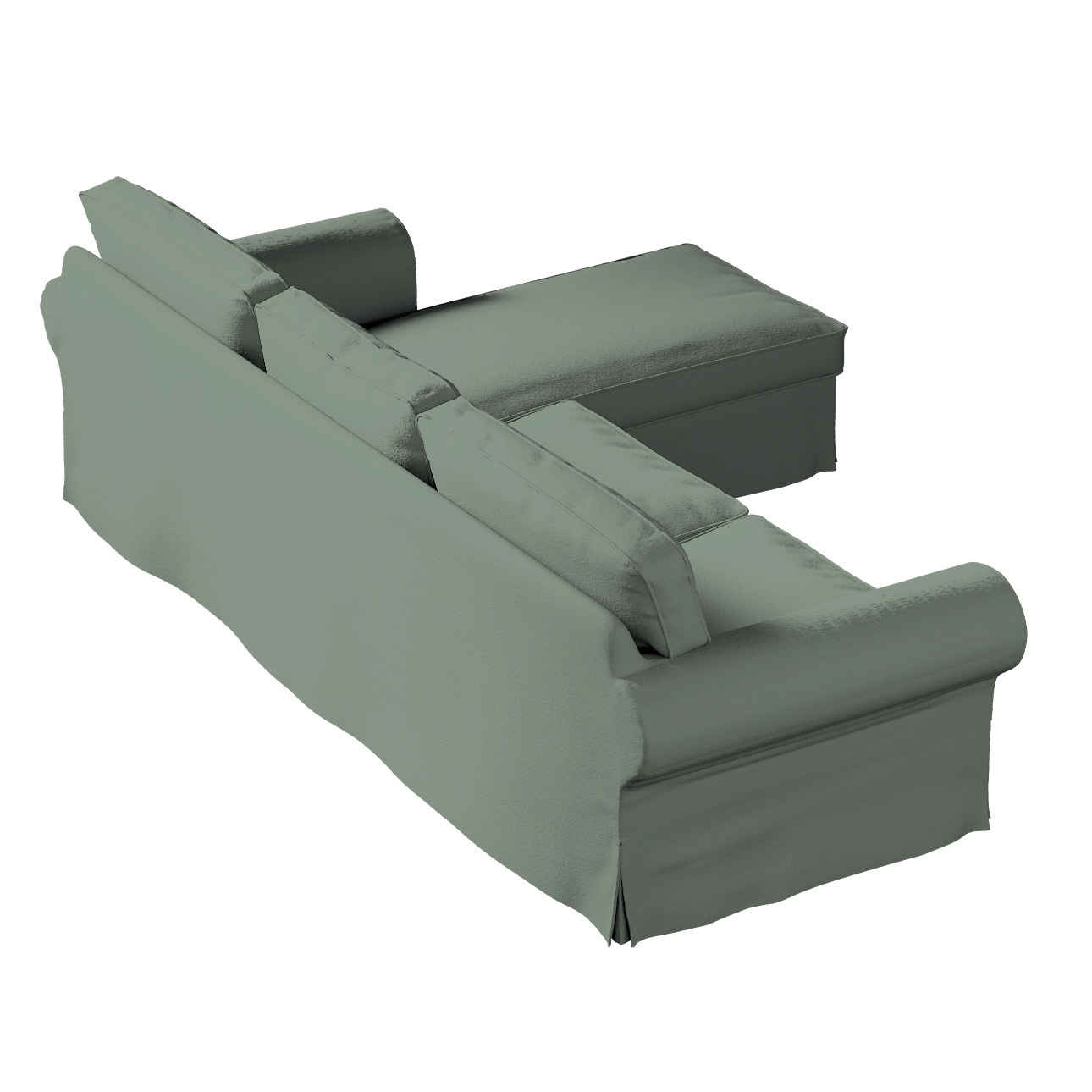 Bezug für Ektorp 2-Sitzer Sofa mit Recamiere, grün, Ektorp 2-Sitzer Sofabez günstig online kaufen