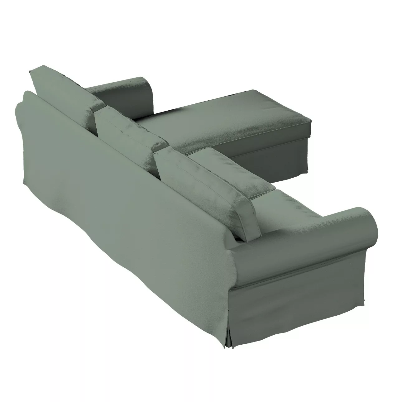 Bezug für Ektorp 2-Sitzer Sofa mit Recamiere, grün, Ektorp 2-Sitzer Sofabez günstig online kaufen