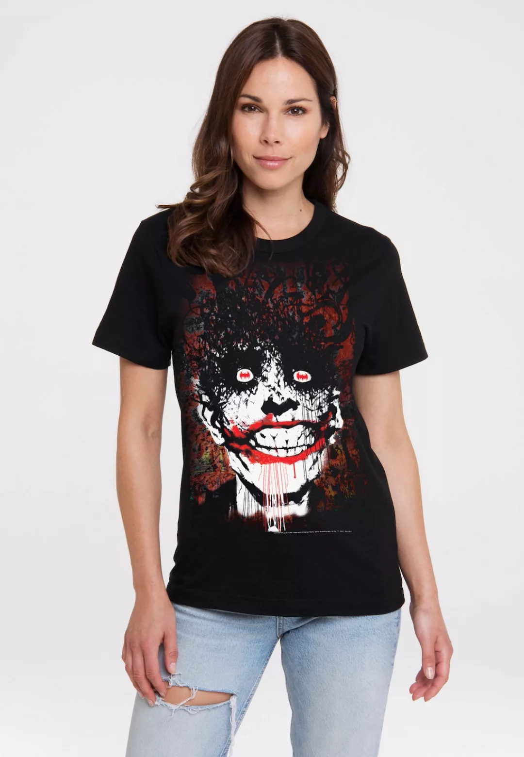 LOGOSHIRT T-Shirt "Batman - Joker Bats Graffiti", mit coolem Superschurken- günstig online kaufen