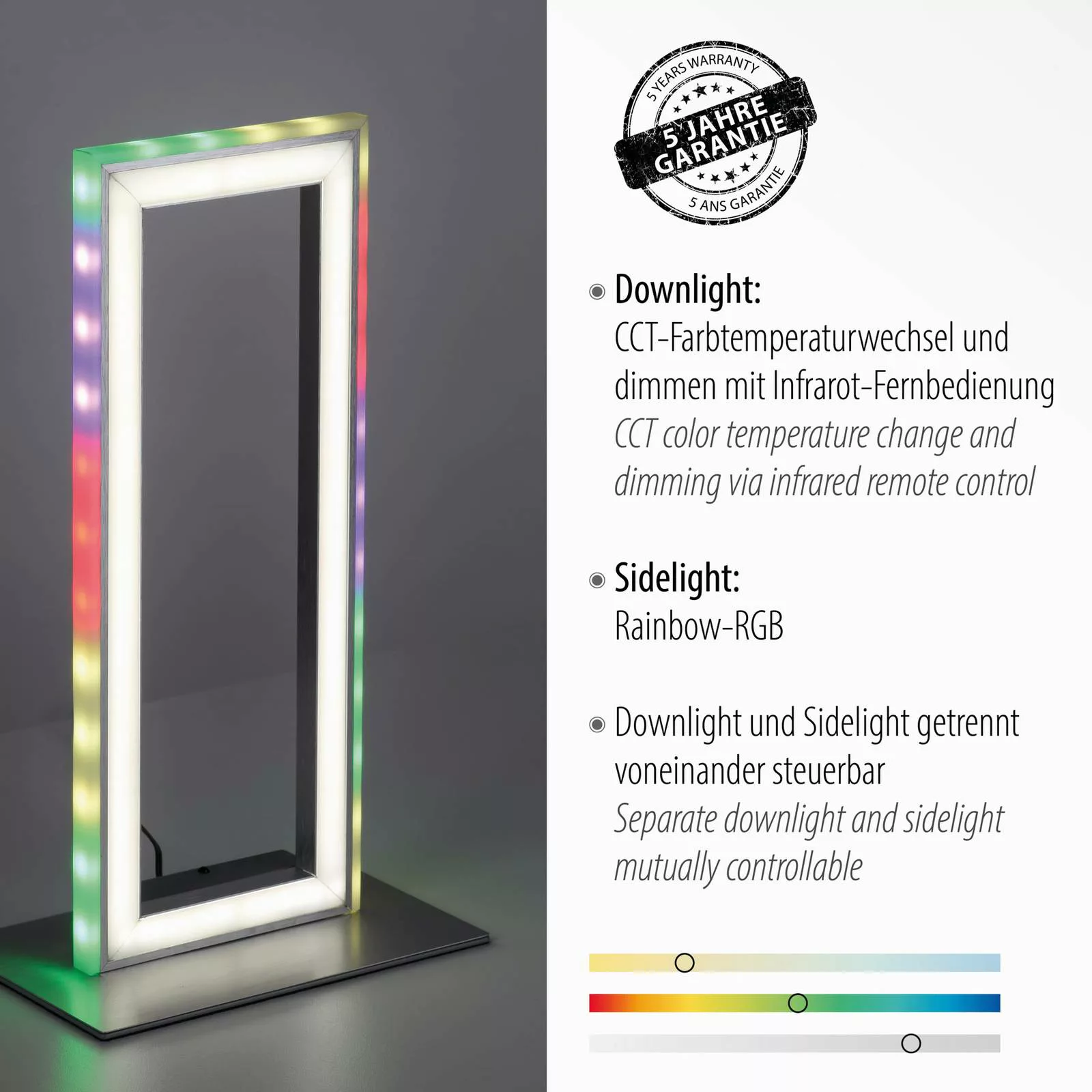 LED-Tischleuchte Felix60, CCT, RGB günstig online kaufen