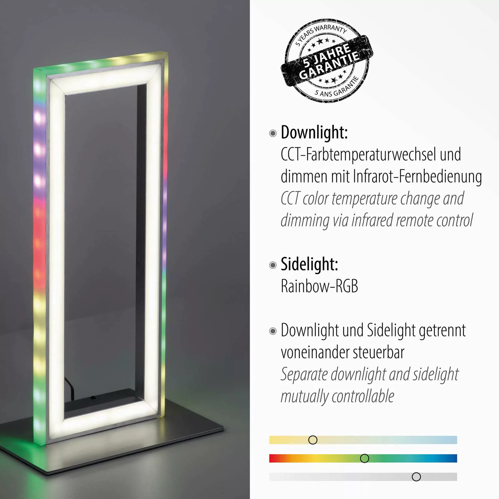 JUST LIGHT Tischleuchte »FELIX60«, 2 flammig-flammig, LED, CCT - über Fernb günstig online kaufen