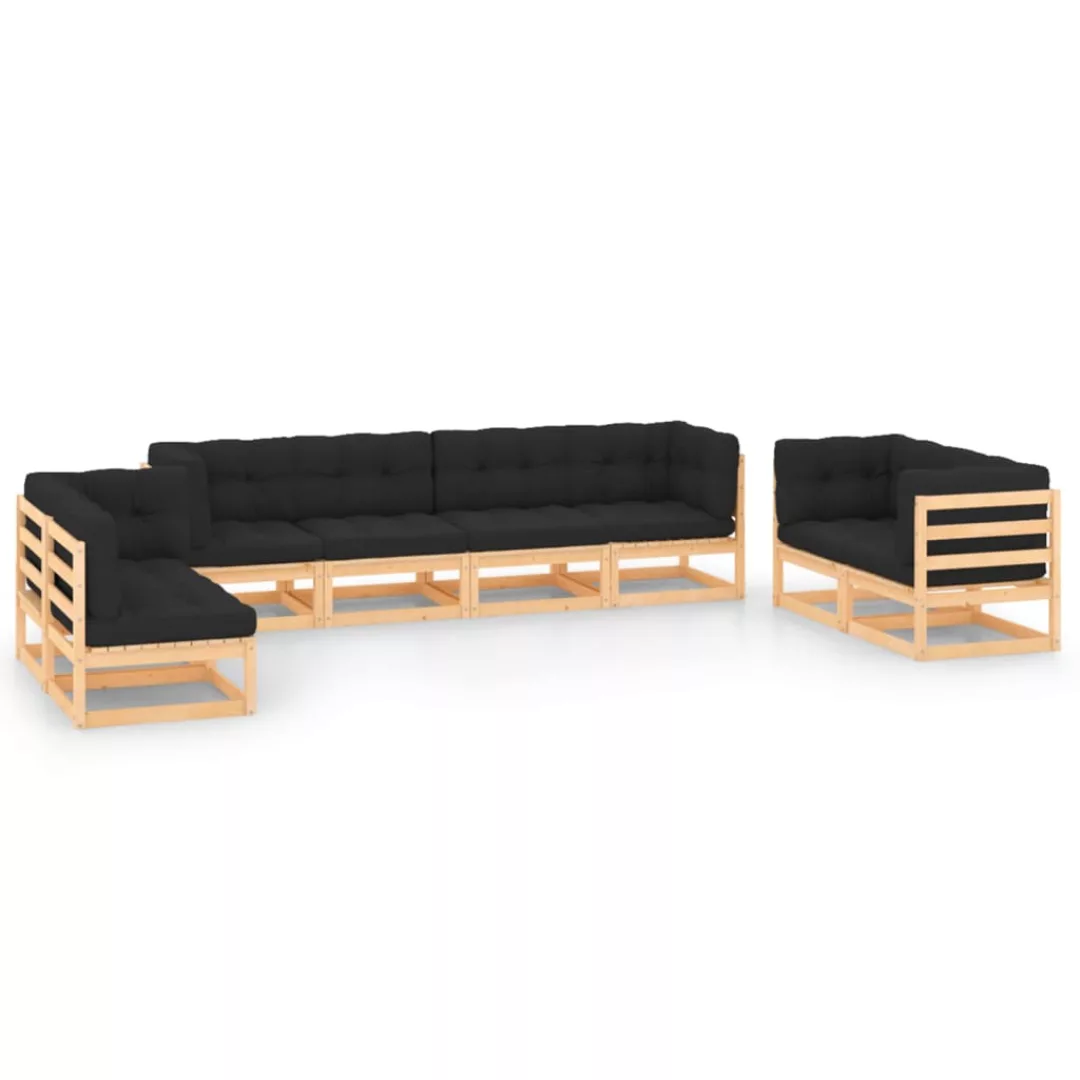 8-tlg. Garten-lounge-set Mit Kissen Massivholz Kiefer günstig online kaufen