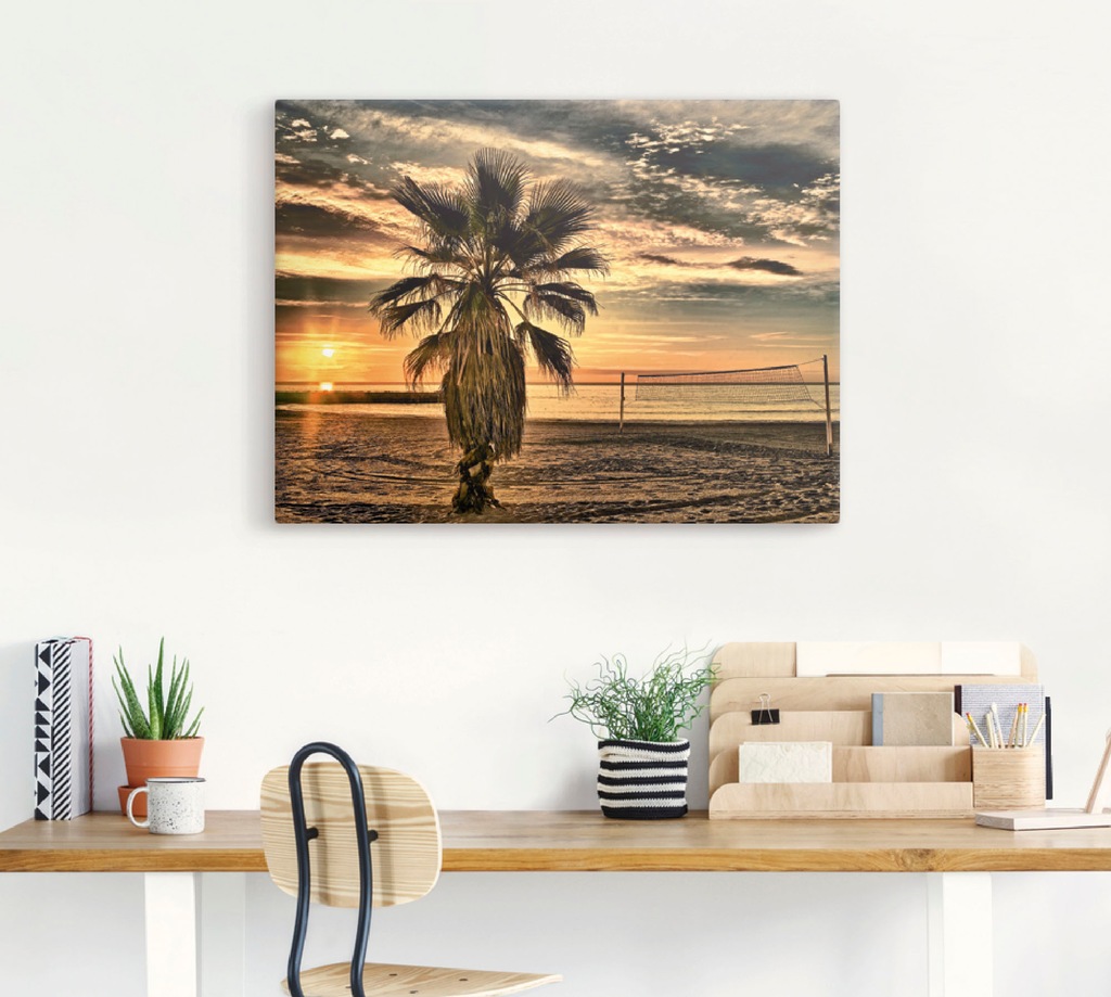 Artland Wandbild "Palme bei Sonnenuntergang", Sonnenaufgang & -untergang, ( günstig online kaufen