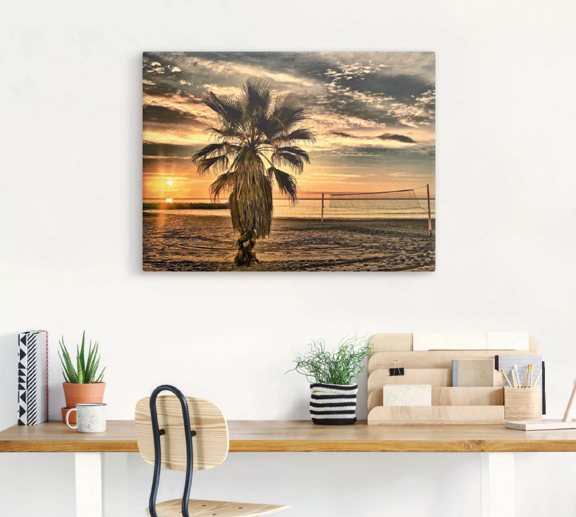 Artland Wandbild »Palme bei Sonnenuntergang«, Sonnenaufgang & -untergang, ( günstig online kaufen