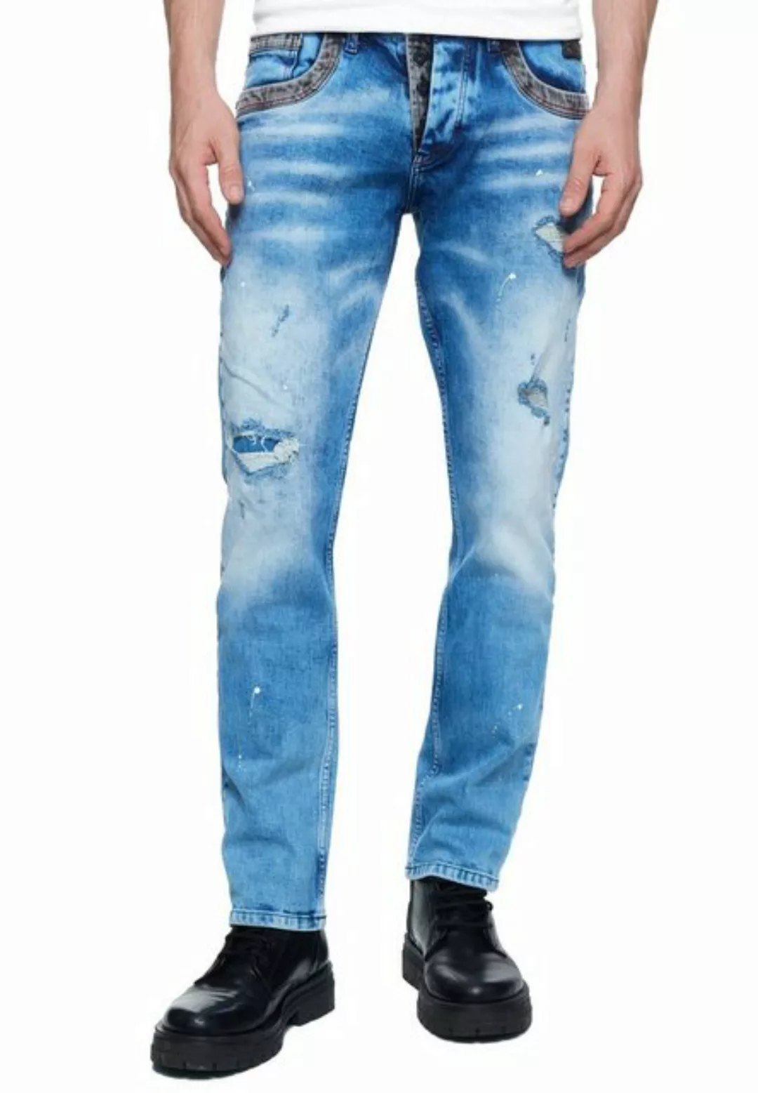 Rusty Neal Straight-Jeans "YOKOTE", mit farblich abgesetzten Details günstig online kaufen