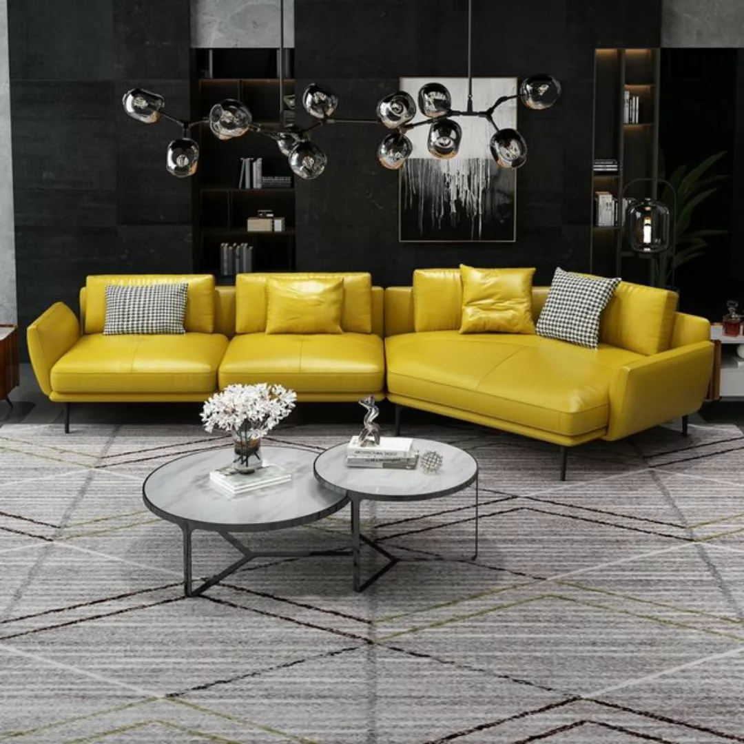 JVmoebel Ecksofa Ecksofa Sofa L-Form Ledersofa Couch Moderne Sofas günstig online kaufen