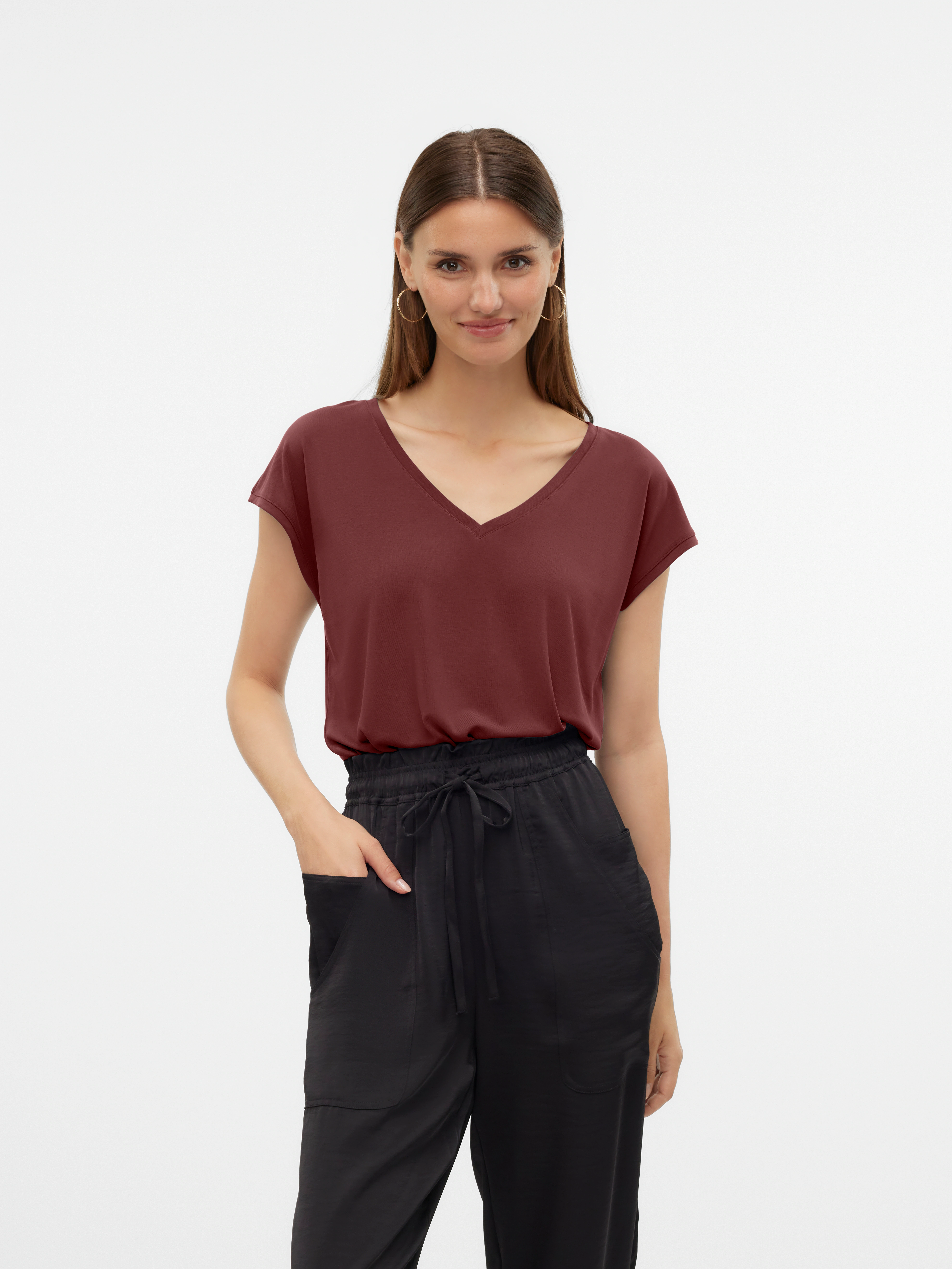 Vero Moda V-Shirt "VMFILLI SS V-NECK TEE GA NOOS" günstig online kaufen